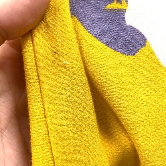 Free People Floral Yellow Mock Neck Top size M - Picture 6 of 7